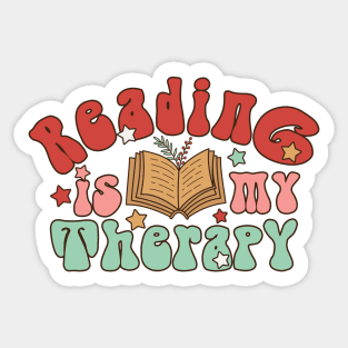 Reading is my therapy Sticker